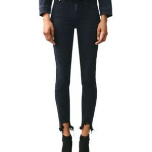Agolde Black Ankle Cropped Jeans High-Rise Sophie